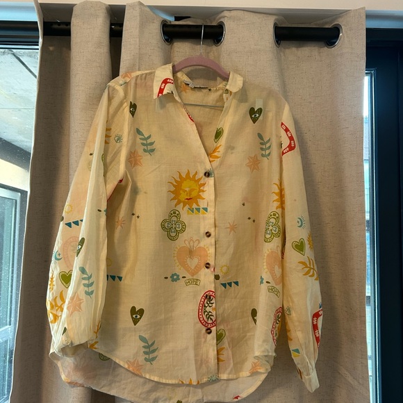 Colorful Sun Patterned Button-Up Shirt - Picture 2 of 5
